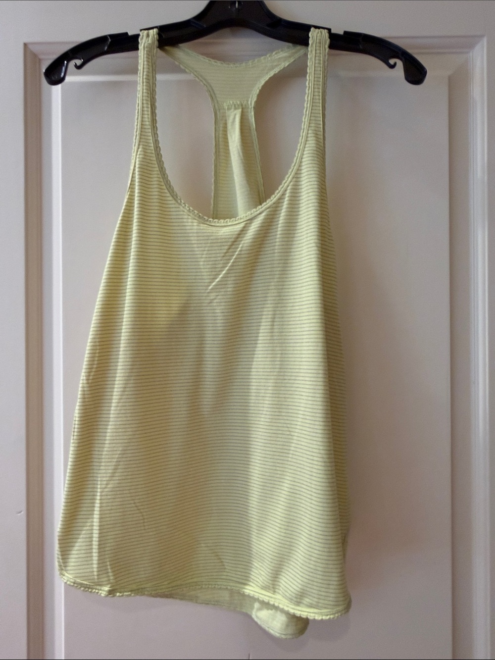 lululemon athletica Light Yellow Striped Racerback Tank